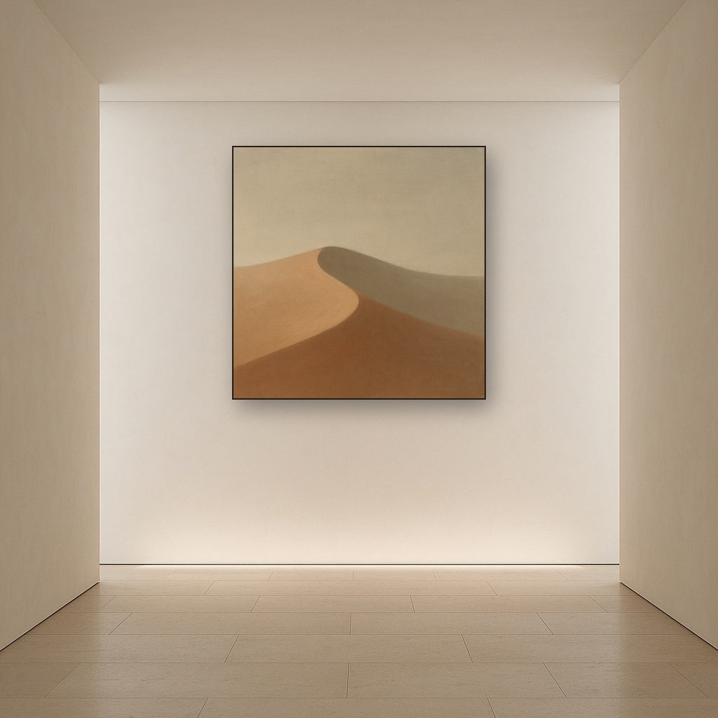 Muted Desert Dune Geometry No. 8 - Modern Fine Art Oil Painting - View 5