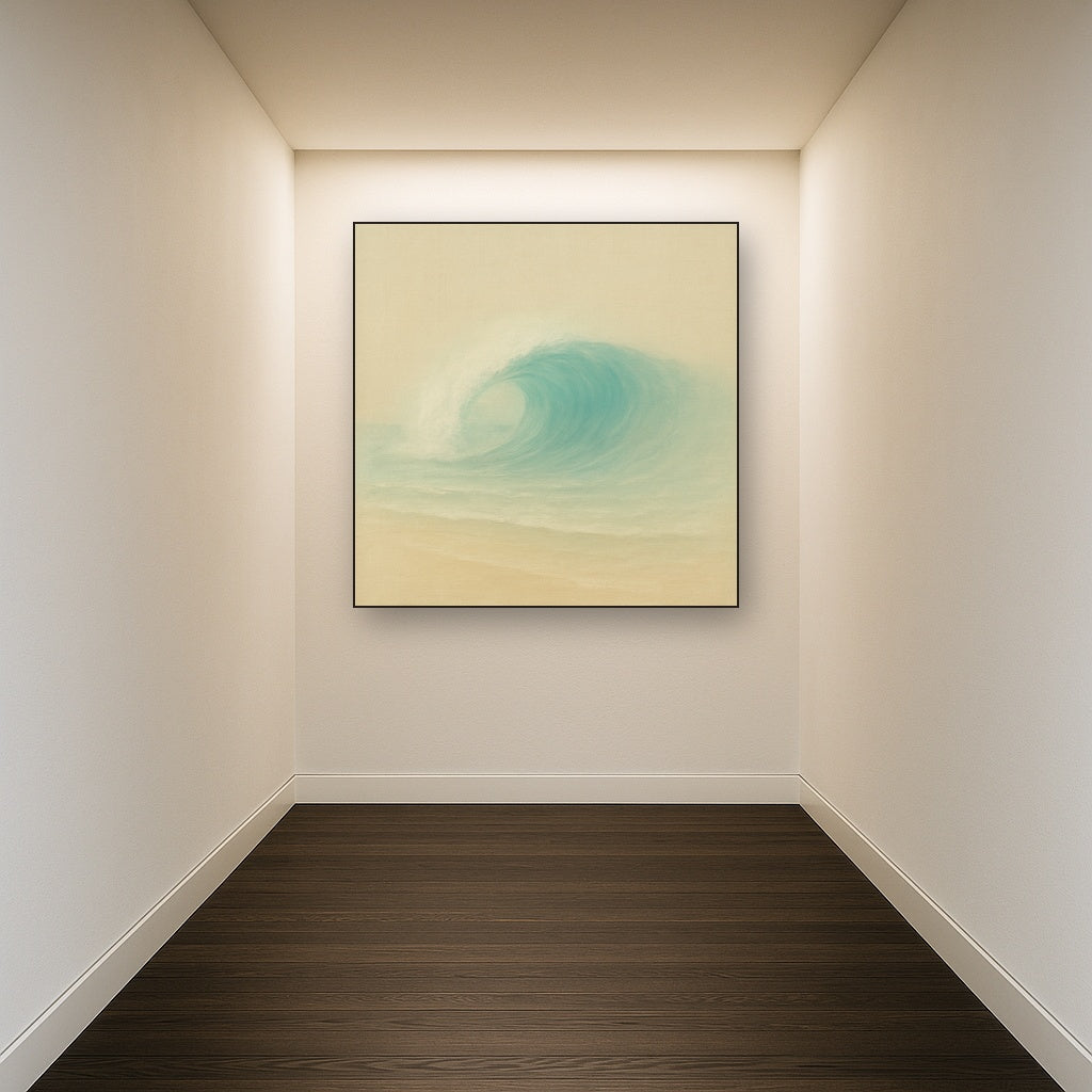Single Wave Crest in Morning Light No. 4 - Modern Fine Art Oil Painting - View 5