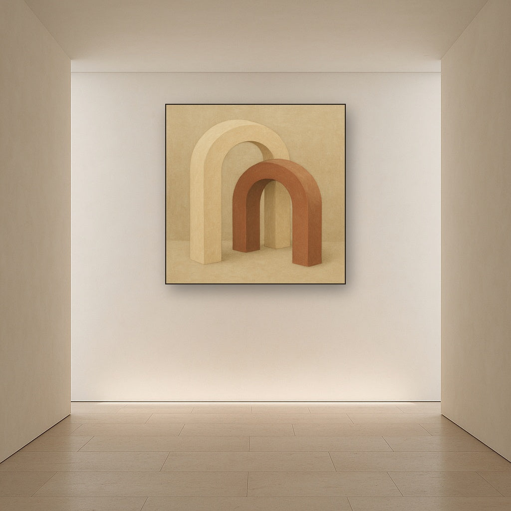 Minimalist Japandi Archways No. 10 - Modern Fine Art Oil Painting - View 5