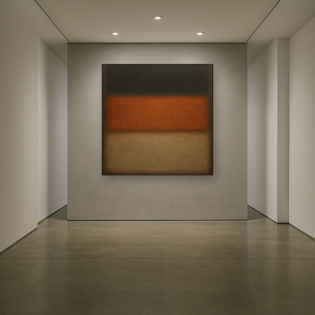 Charcoal Slate & Burnished Copper Horizon No. 20 Oil Painting - View 5