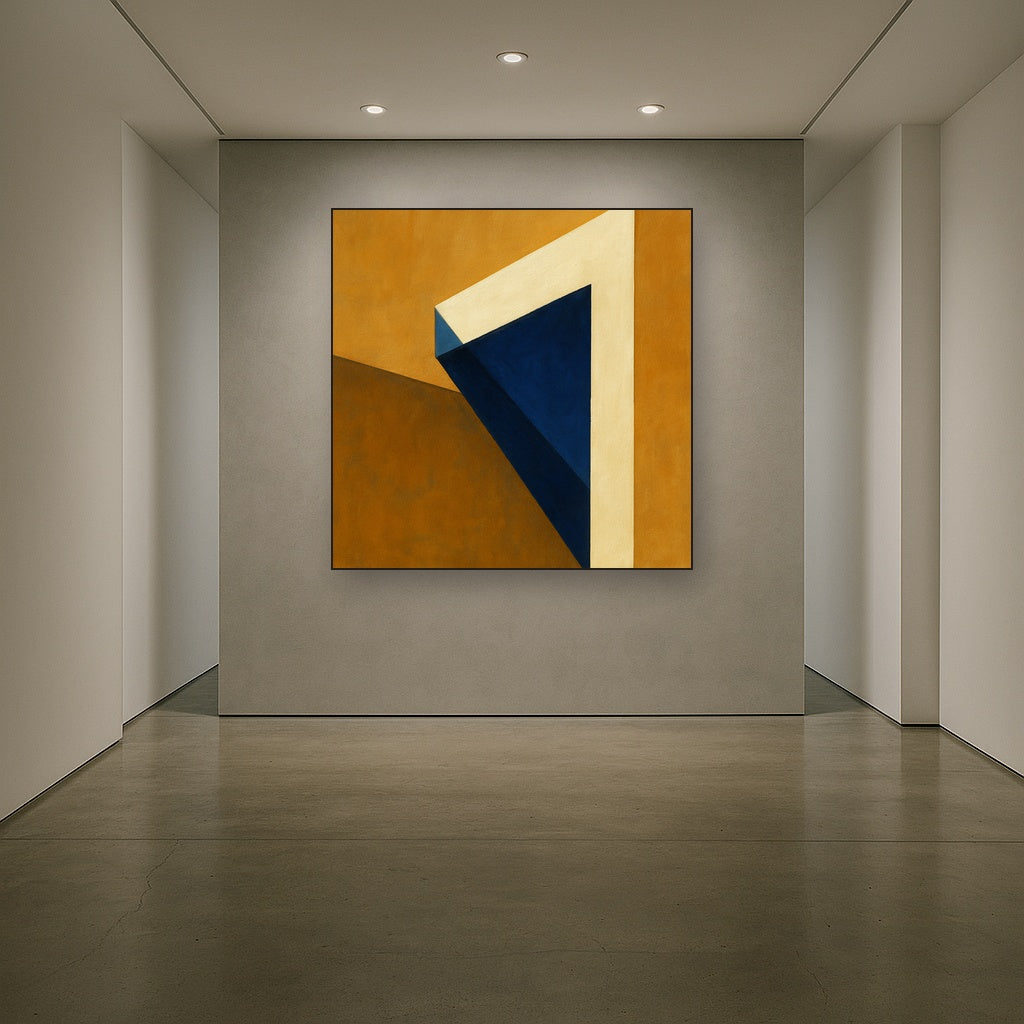 Sun & Shadow Architectural Facade Geometry No. 9 Fine Art Oil Painting - View 5