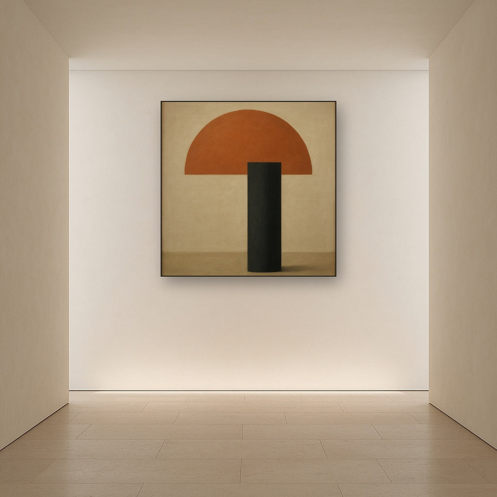 Semicircle Horizon & Minimalist Pillar No. 3 Oil Painting - View 5