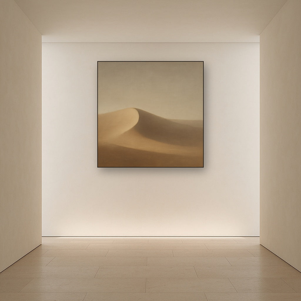 Muted Desert Dune Geometry No. 8 - Modern Fine Art Oil Painting - View 5