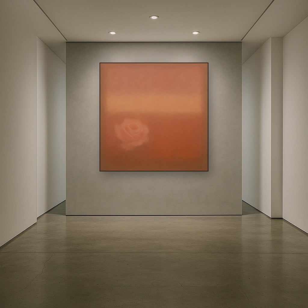 Blush Rose & Dusky Terracotta Ambient Glow No. 8 Oil Painting - View 5