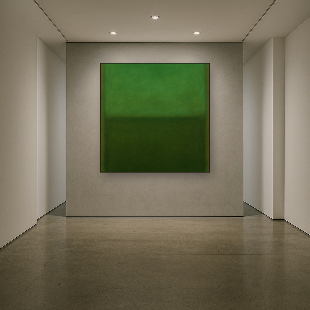 Forest Emerald & Deep Moss Contemplative Field No. 23 Oil Painting - View 5