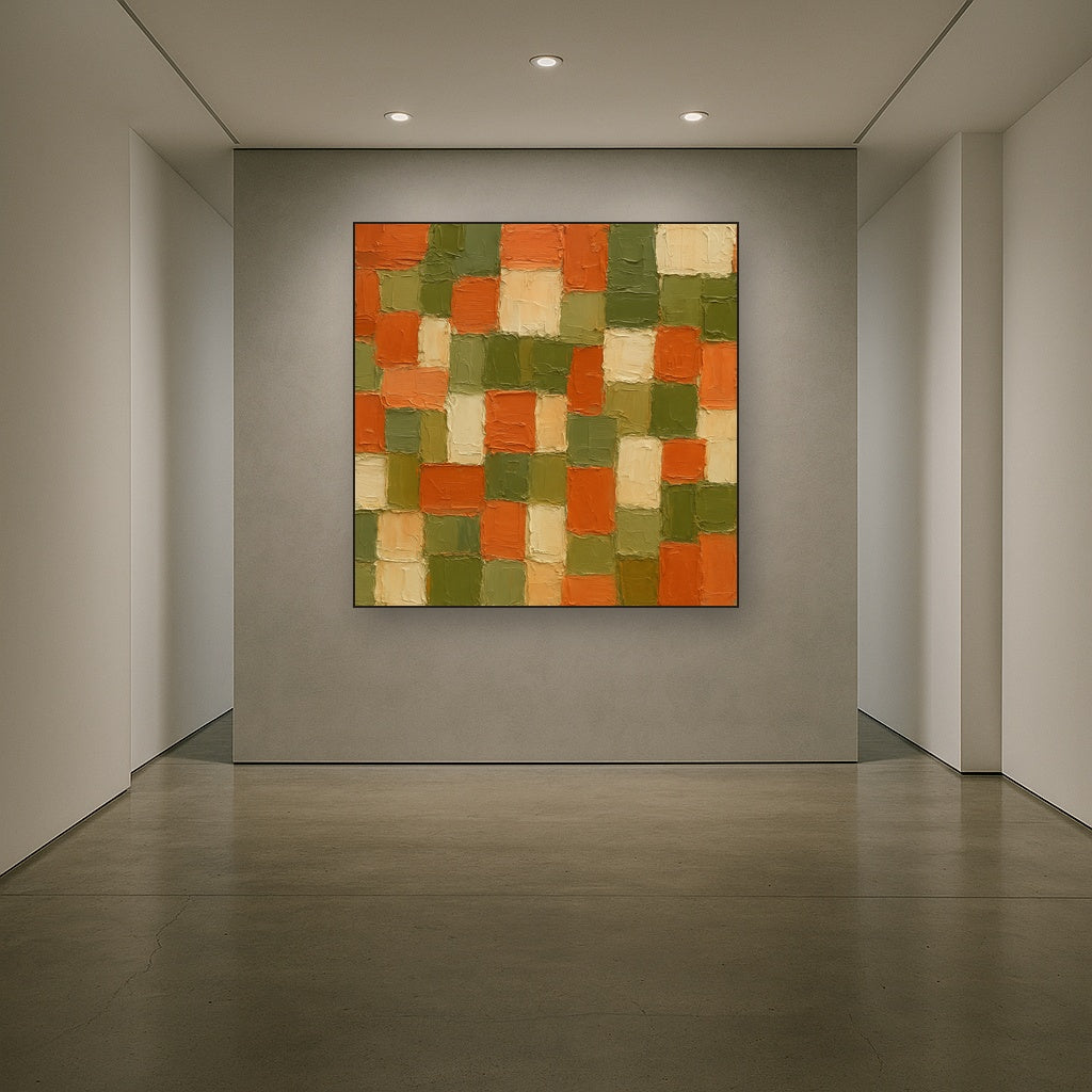 Terrazzo Cadence Horizontal Abstract Oil Painting - View 5