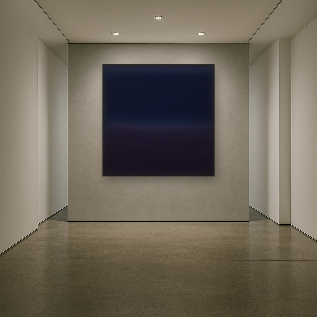 Deep Indigo & Midnight Plum Ambient Field No. 8 Oil Painting - View 5