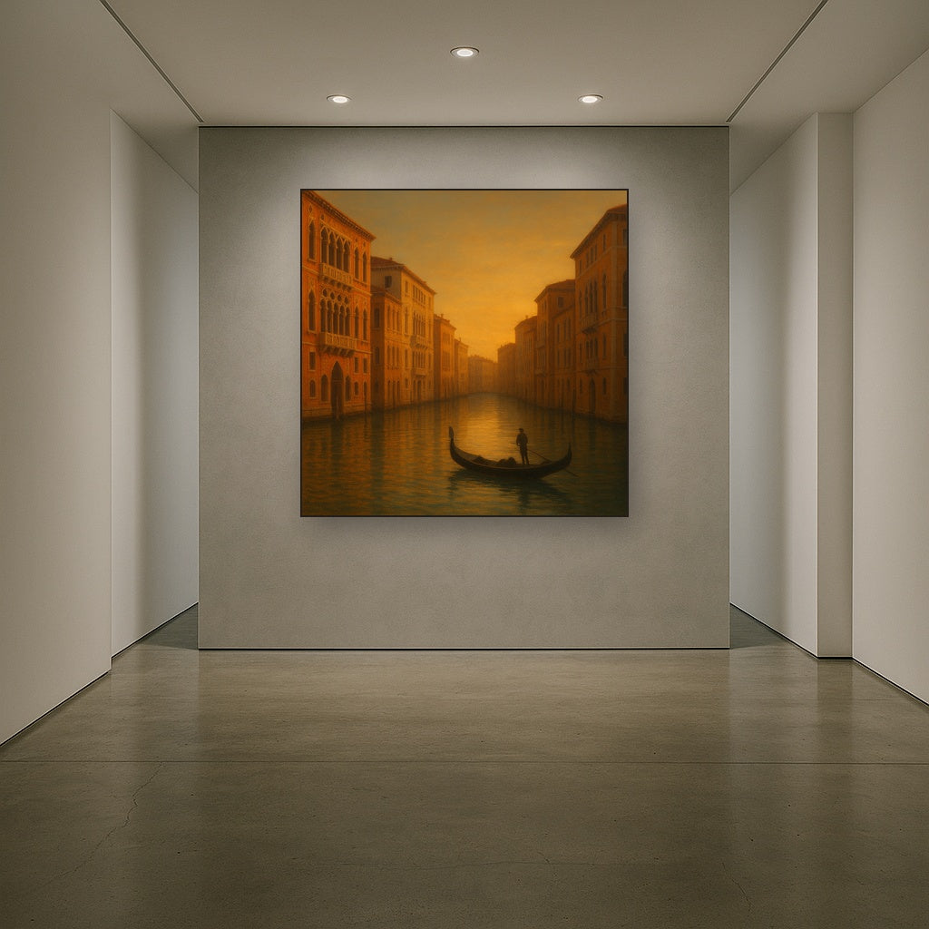 Venetian Canal Palaces at Golden Hour No. 8 Oil Painting - View 5