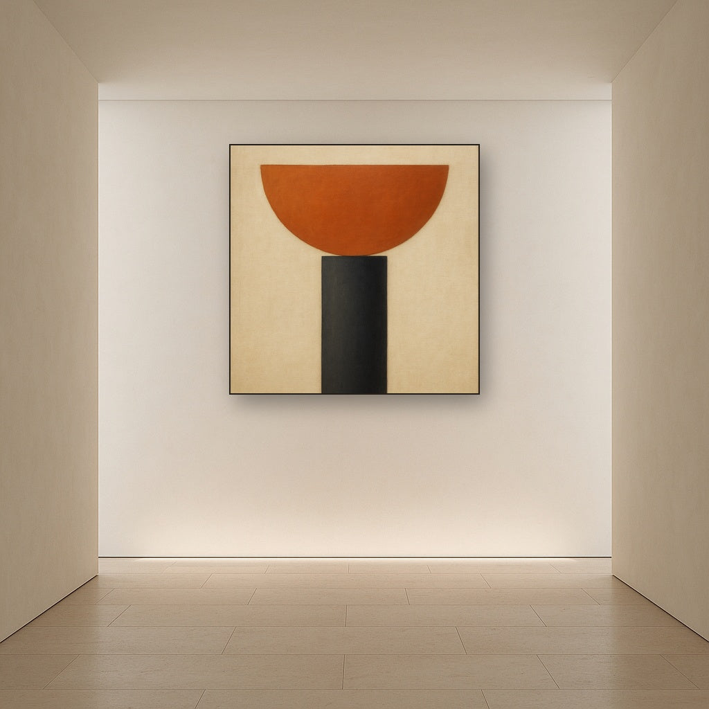 Semicircle Horizon & Minimalist Pillar No. 19 Oil Painting - View 5