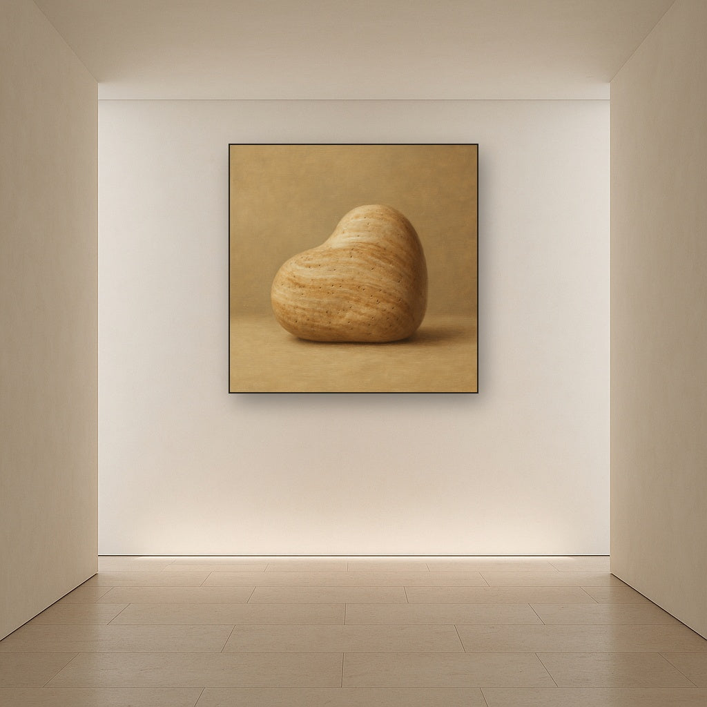 Zen Stone & Warm Grey Void No. 5 - Modern Fine Art Oil Painting - View 5