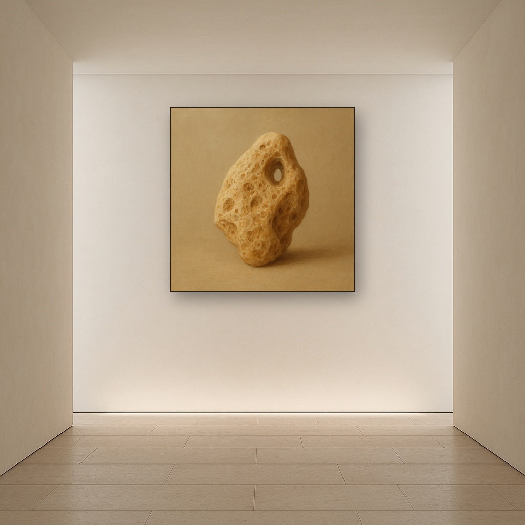 Zen Stone & Warm Grey Void No. 5 - Modern Fine Art Oil Painting - View 5