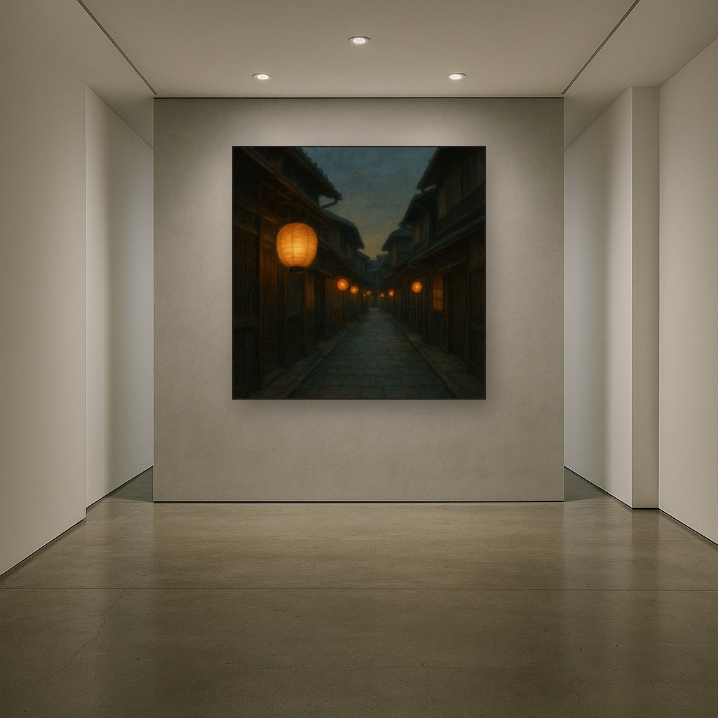 Old Kyoto Gion Alley in Soft Lantern Light No. 20 Oil Painting - View 5