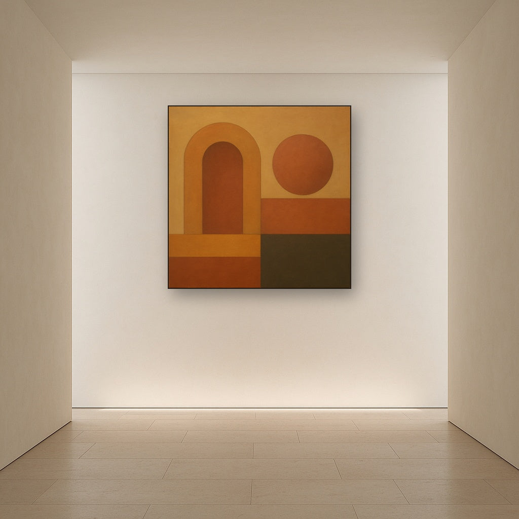 Arch & Circle Equilibrium in Warm Earth Tones No. 3 Oil Painting - View 5