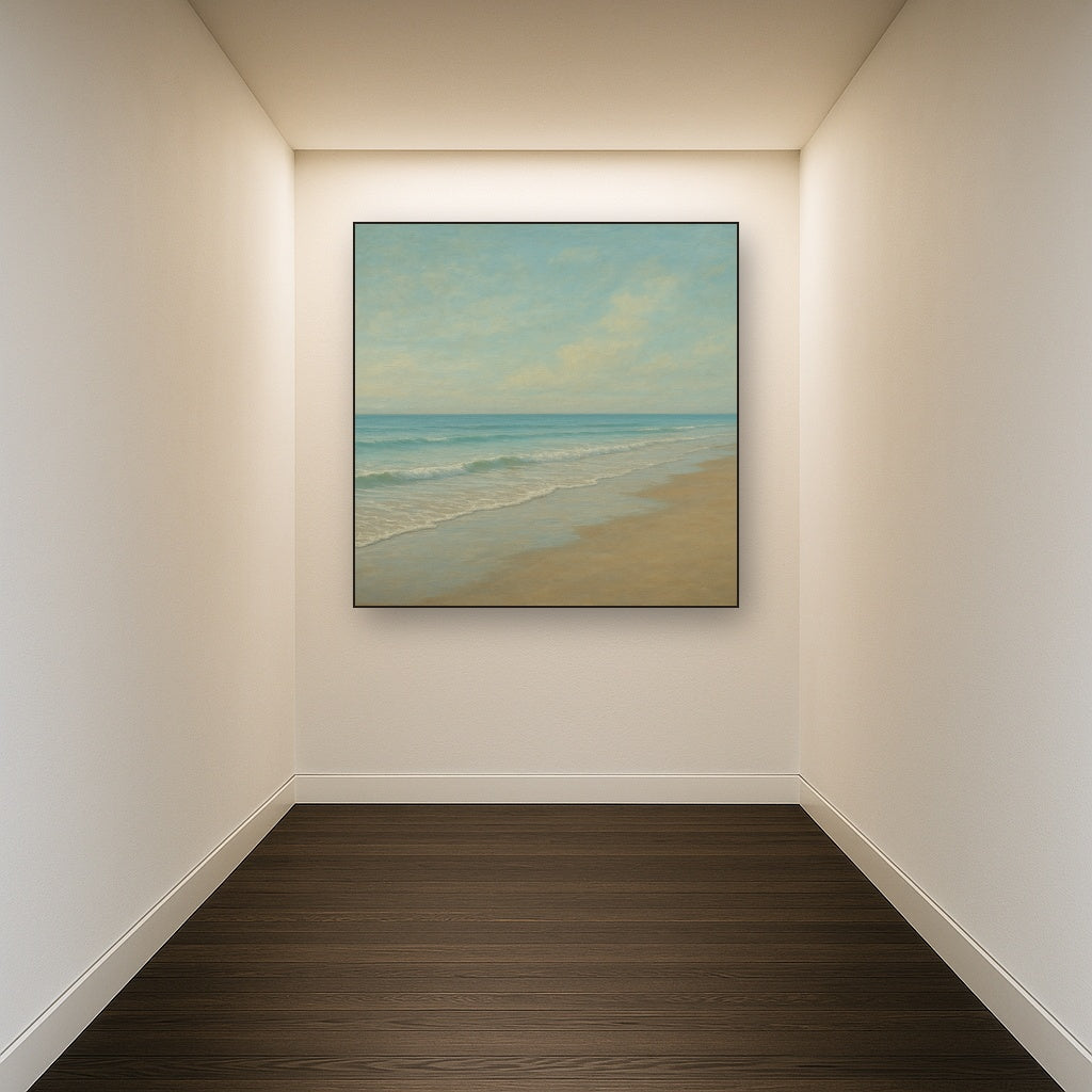Tranquil Morning Tide over Soft Sand Beach No. 10 Fine Art Oil Painting - View 5