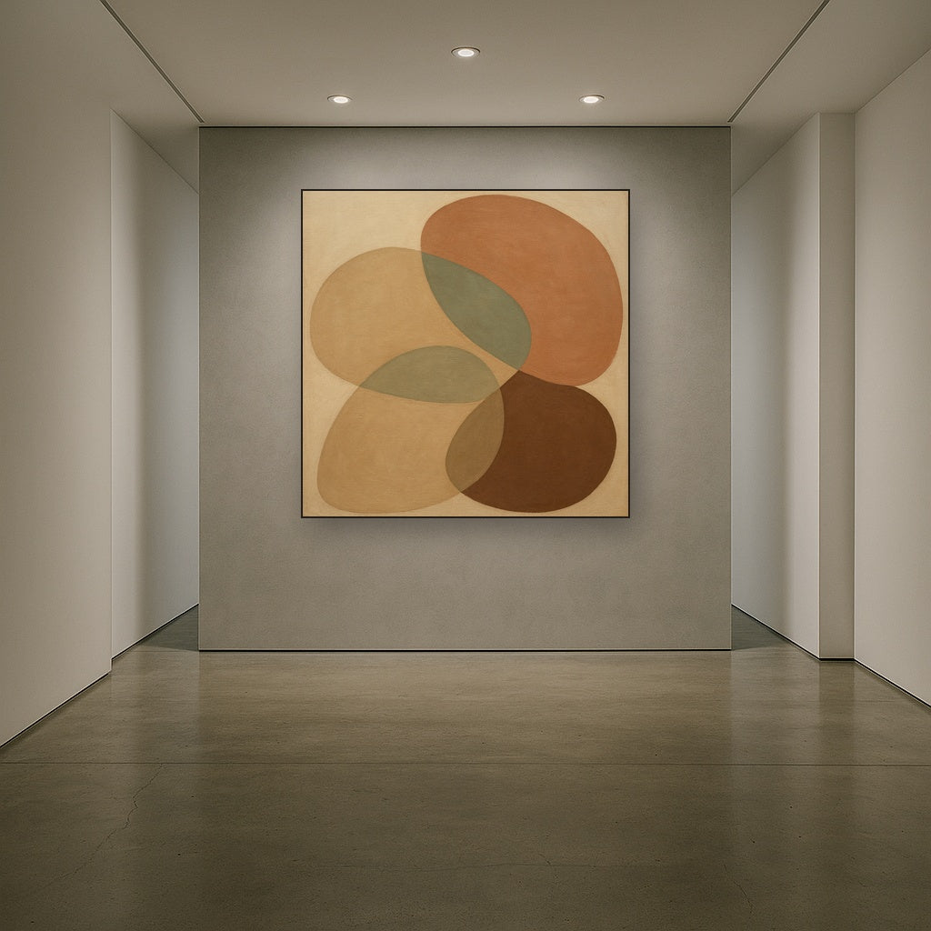 Organic Curved Shapes in Neutral Earth Pigments No. 9 Fine Art Oil Painting - View 5