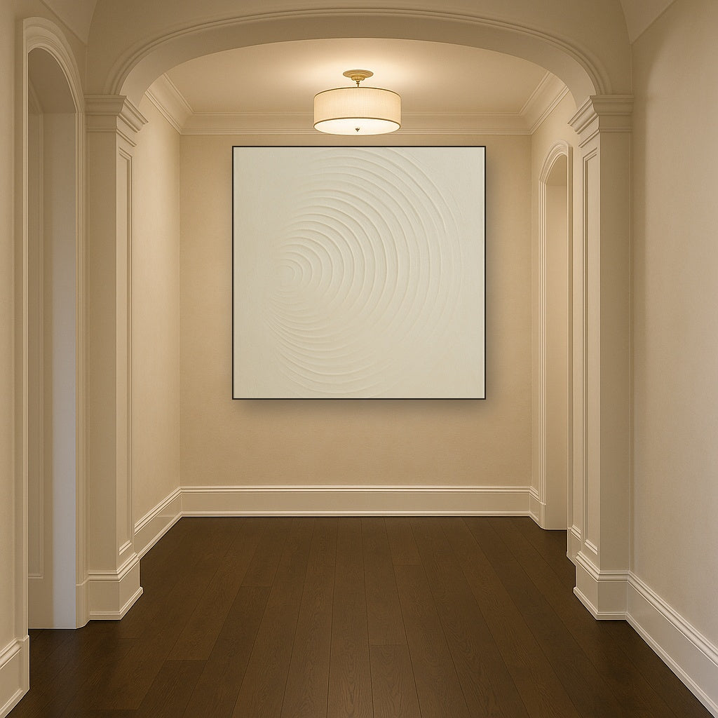 Radial Sunburst Plaster Ridge No. 5 - Modern Fine Art Oil Painting - View 5