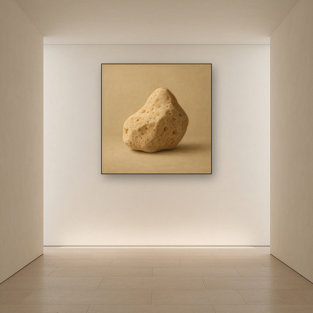 Zen Stone & Warm Grey Void No. 5 - Modern Fine Art Oil Painting - View 5