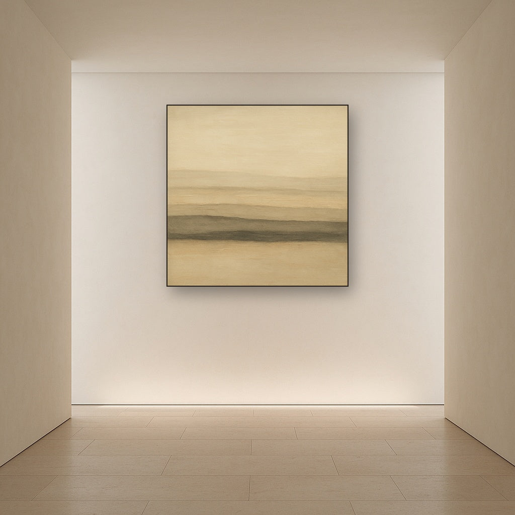 Raw Limestone Horizon & Washed Linen No. 28 Oil Painting - View 5