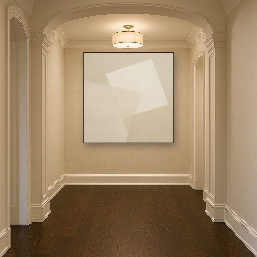 Architectural Stucco Geometry No. 3 - Modern Fine Art Oil Painting - View 5