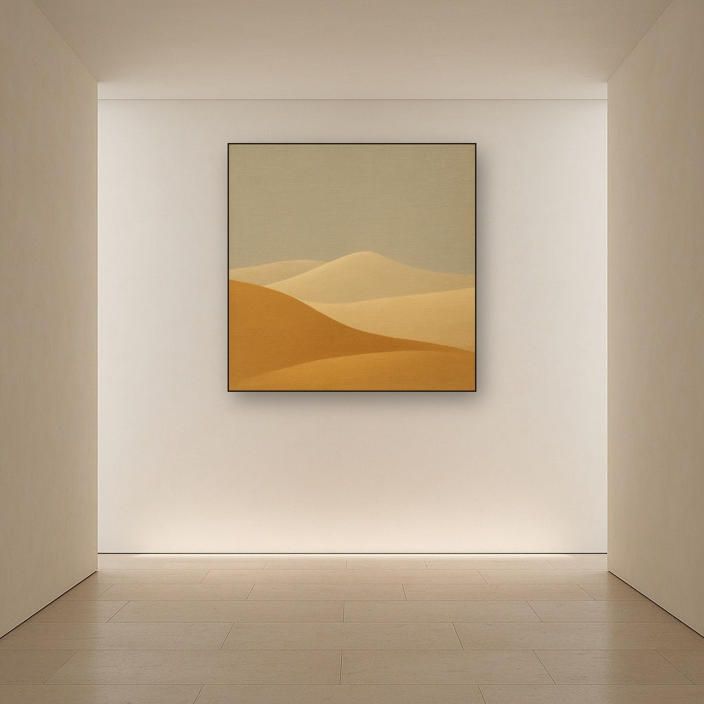 Muted Desert Dune Geometry No. 8 - Modern Fine Art Oil Painting - View 5