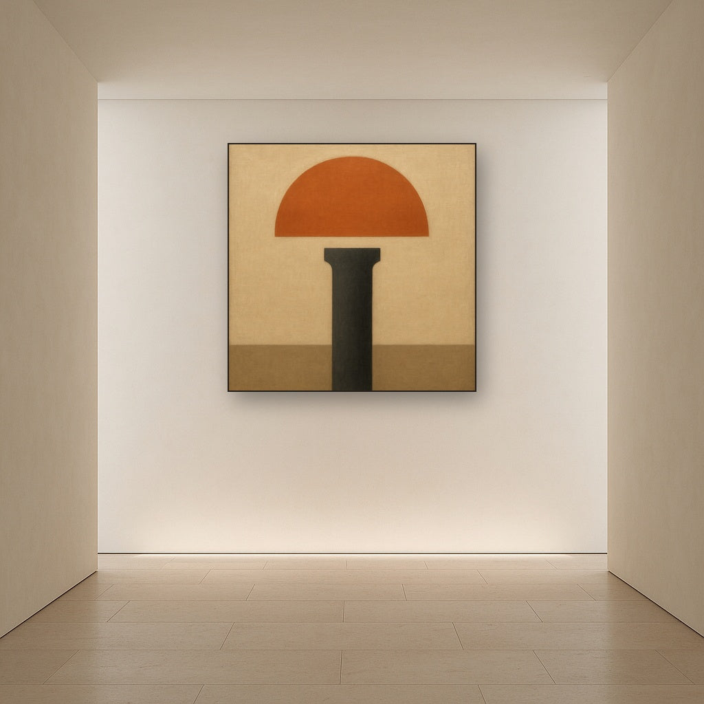 Semicircle Horizon & Minimalist Pillar No. 13 Oil Painting - View 5