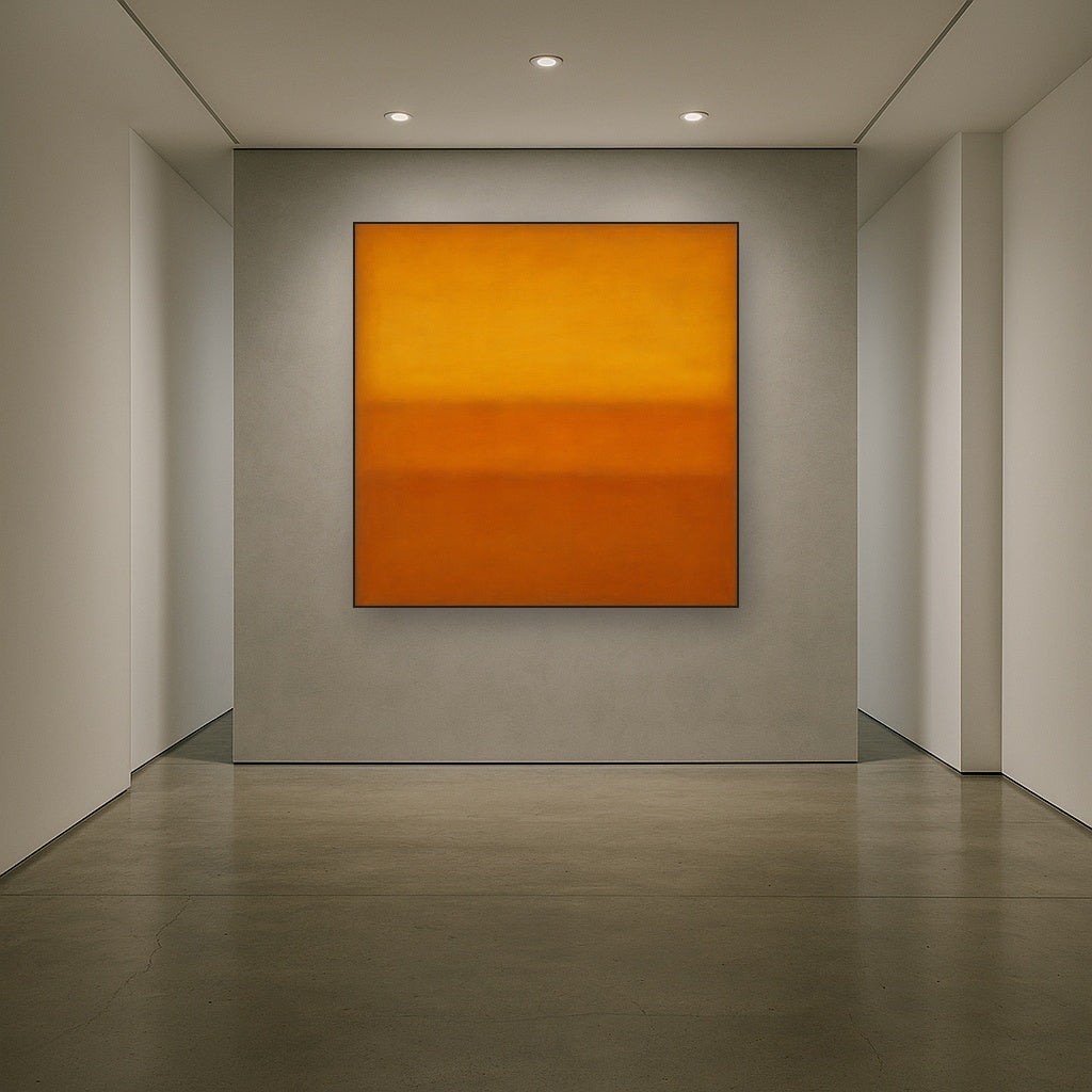Warm Amber & Raw Sienna Sunset Meditation No. 23 Oil Painting - View 5