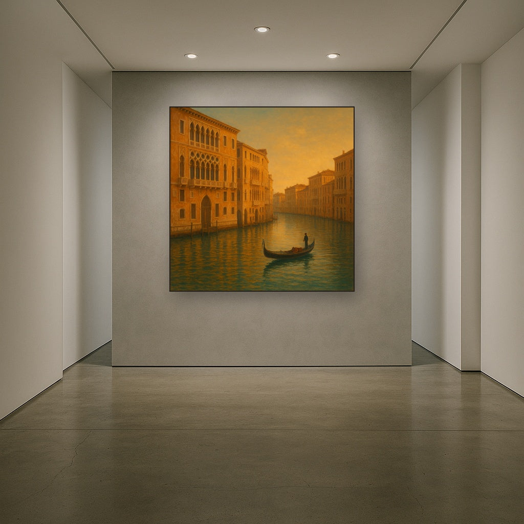 Venetian Canal Palaces at Golden Hour No. 16 Oil Painting - View 5