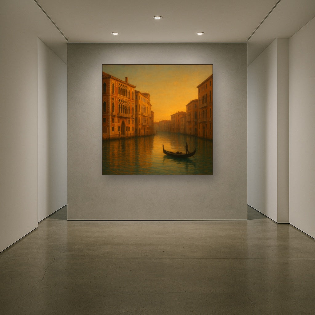 Venetian Canal Palaces at Golden Hour No. 30 Oil Painting - View 5
