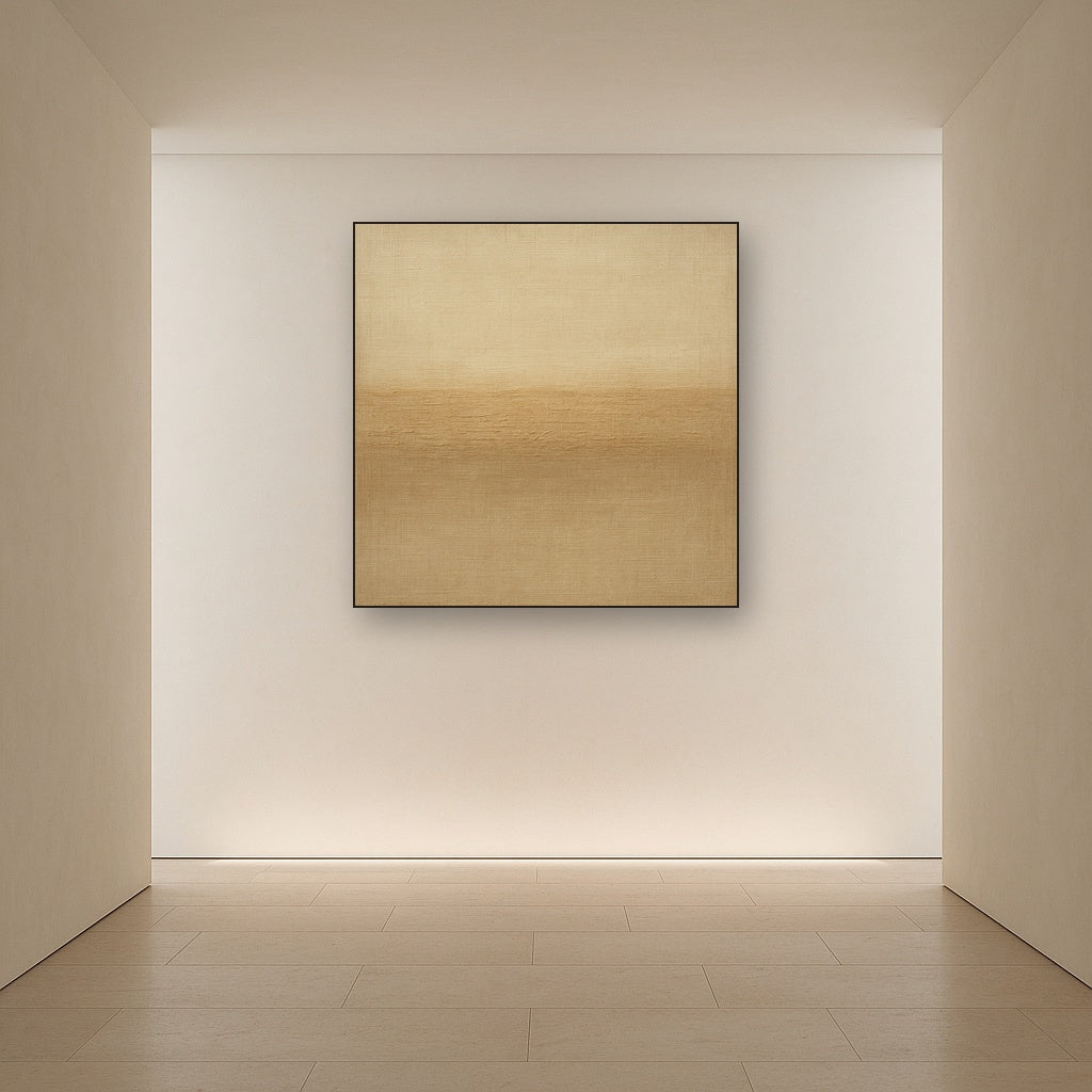 Earthy Raw Linen Texture Field No. 4 - Modern Fine Art Oil Painting - View 5