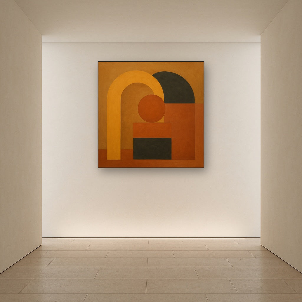 Arch & Circle Equilibrium in Warm Earth Tones No. 23 Oil Painting - View 5