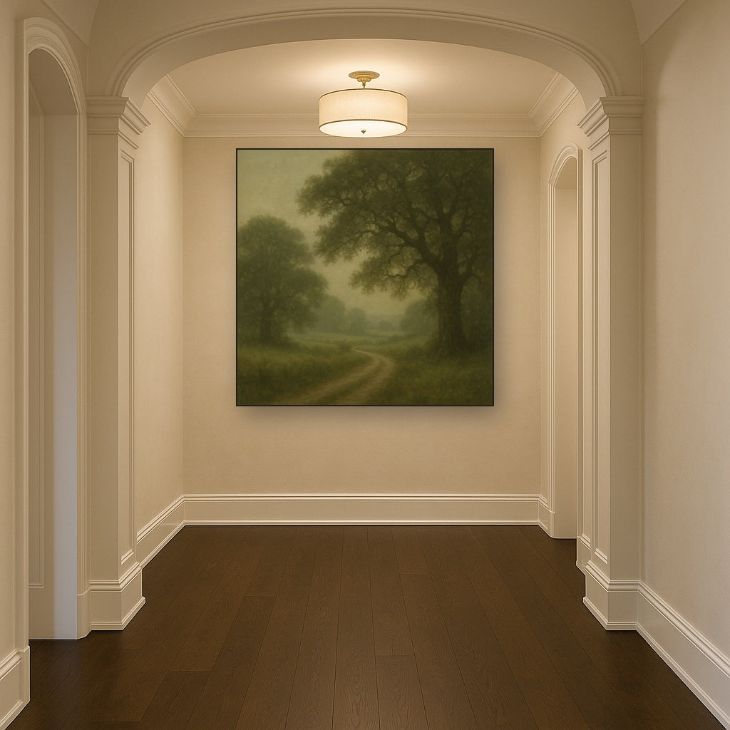 Misty English Countryside Lane No. 4 Oil Painting - View 5