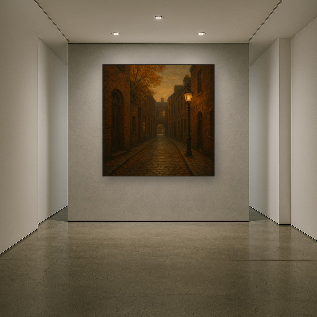London Gaslamp Alley in Autumn Dusk No. 10 Oil Painting - View 5