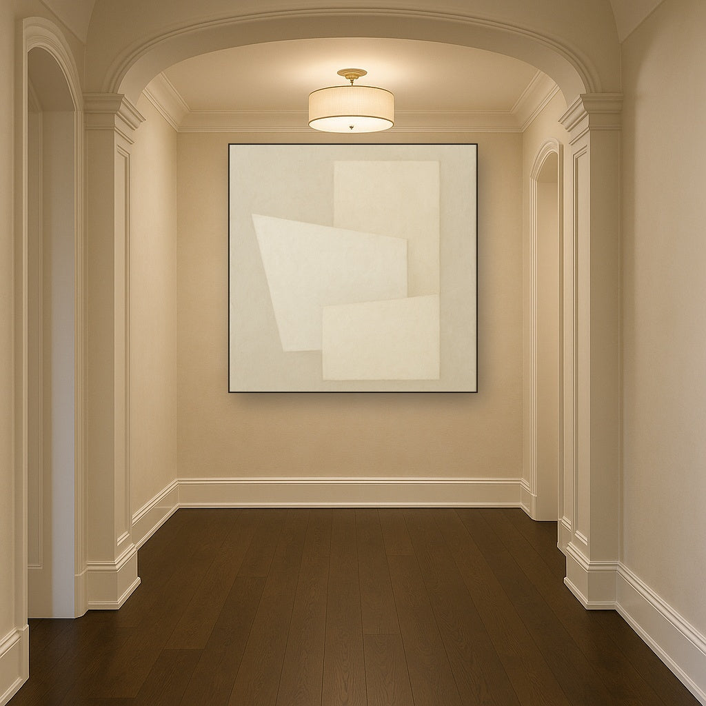 Architectural Stucco Geometry No. 3 - Modern Fine Art Oil Painting - View 5
