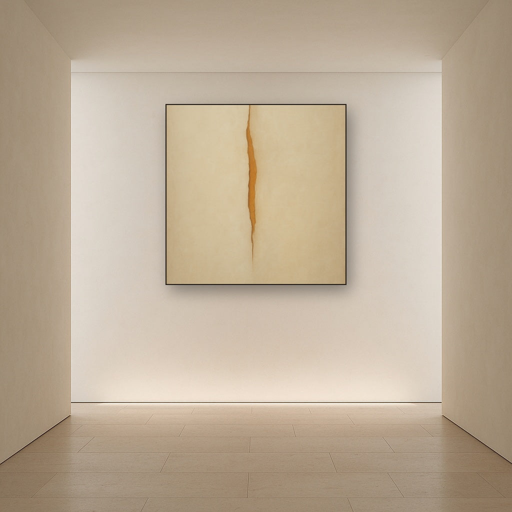 Tactile Stucco & Ochre Rift No. 9 - Modern Fine Art Oil Painting - View 5