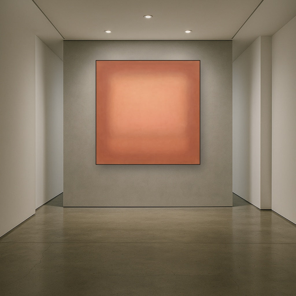 Blush Rose & Dusky Terracotta Ambient Glow No. 30 Oil Painting - View 5
