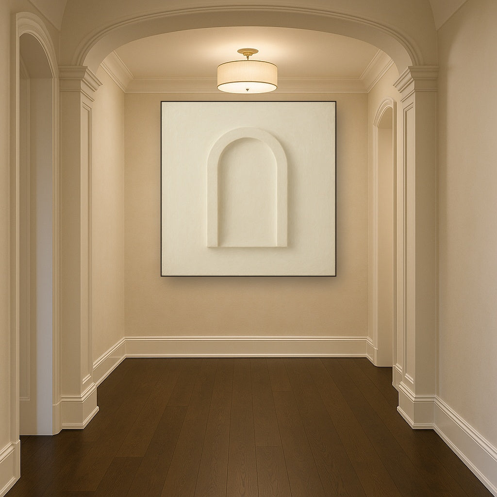 Textured Monolithic Plaster Arch No. 9 - Modern Fine Art Oil Painting - View 5