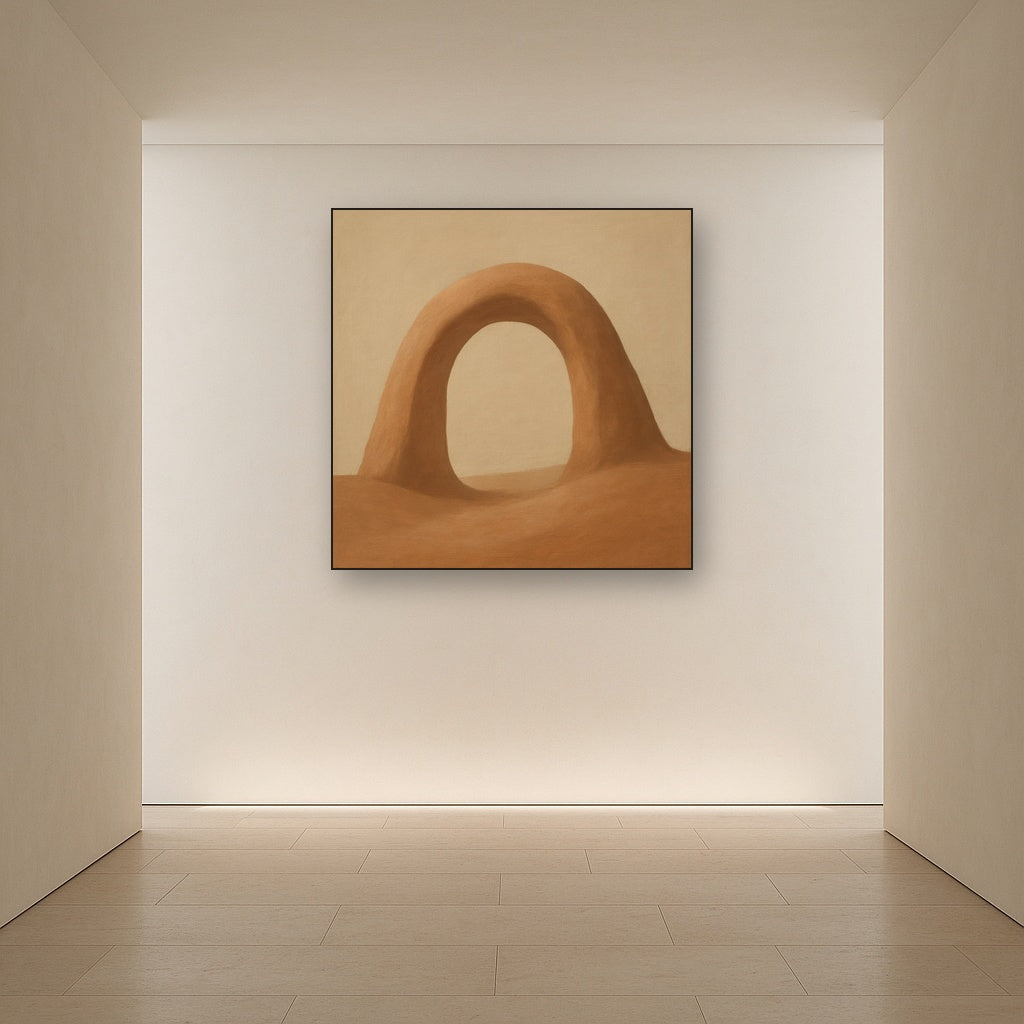 Warm Beige Travertine Arch No. 1 - Modern Fine Art Oil Painting - View 5
