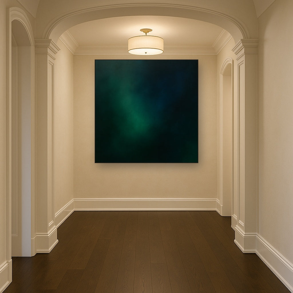 Emerald & Midnight Sapphire Sfumato Immersion No. 6 Oil Painting - View 5