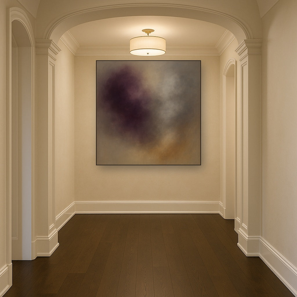 Gilded Plum & Soft Smoke Cloud Harmony No. 12 Oil Painting - View 5
