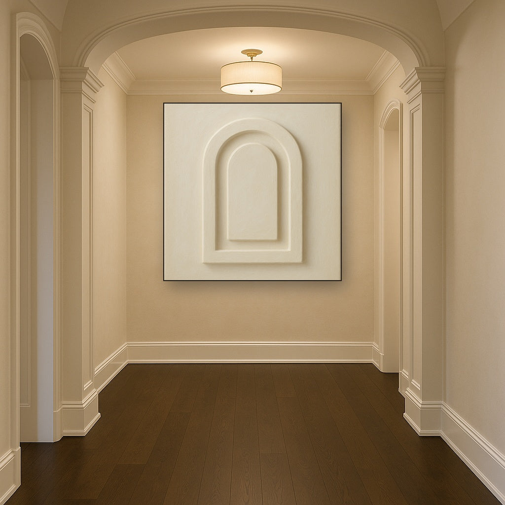 Textured Monolithic Plaster Arch No. 9 - Modern Fine Art Oil Painting - View 5