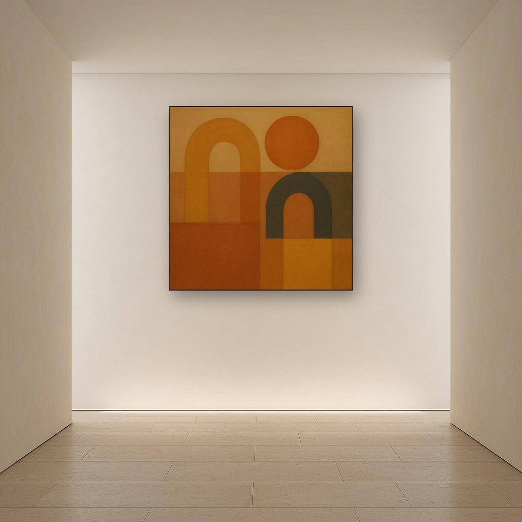 Arch & Circle Equilibrium in Warm Earth Tones No. 24 Oil Painting - View 5
