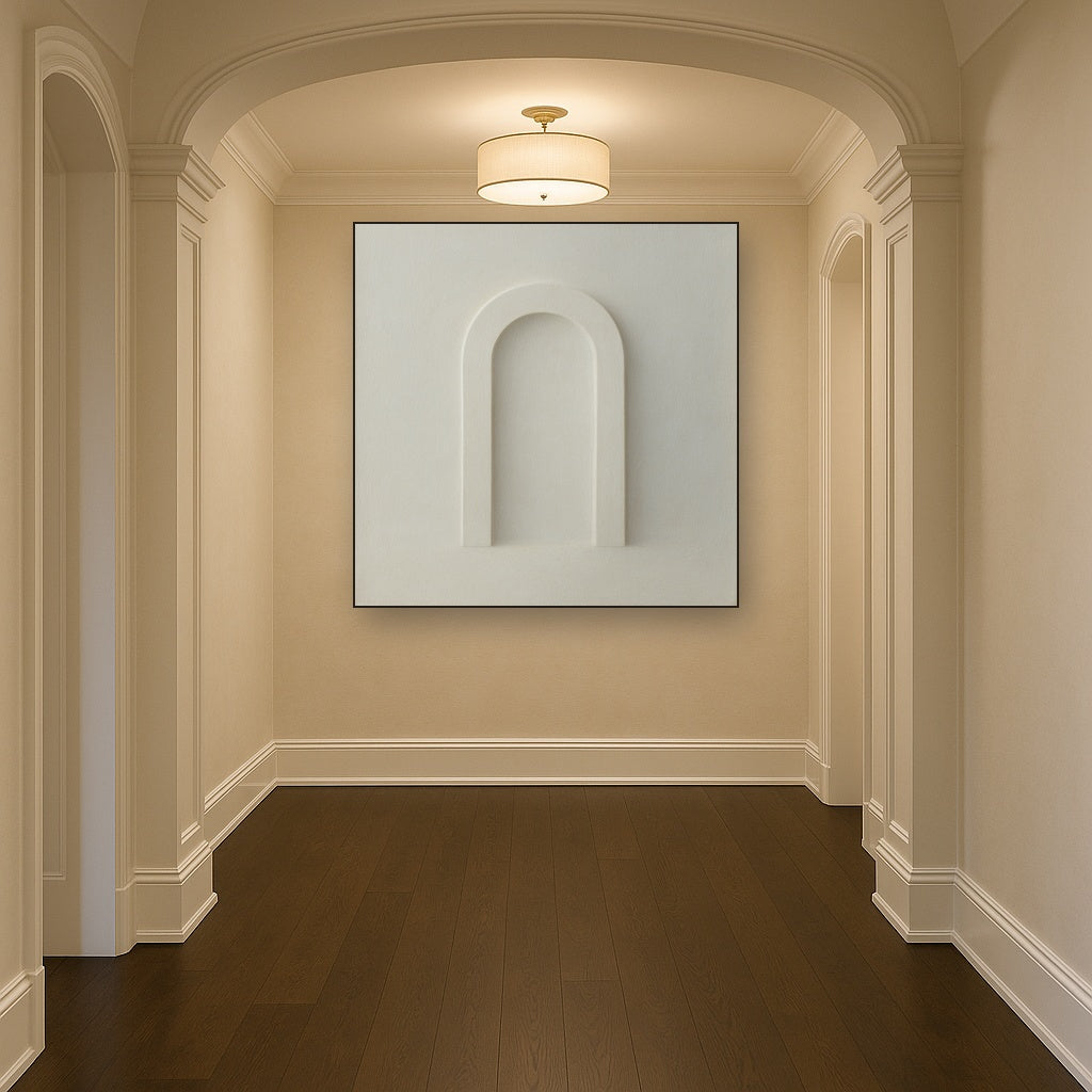 Textured Monolithic Plaster Arch No. 9 - Modern Fine Art Oil Painting - View 5