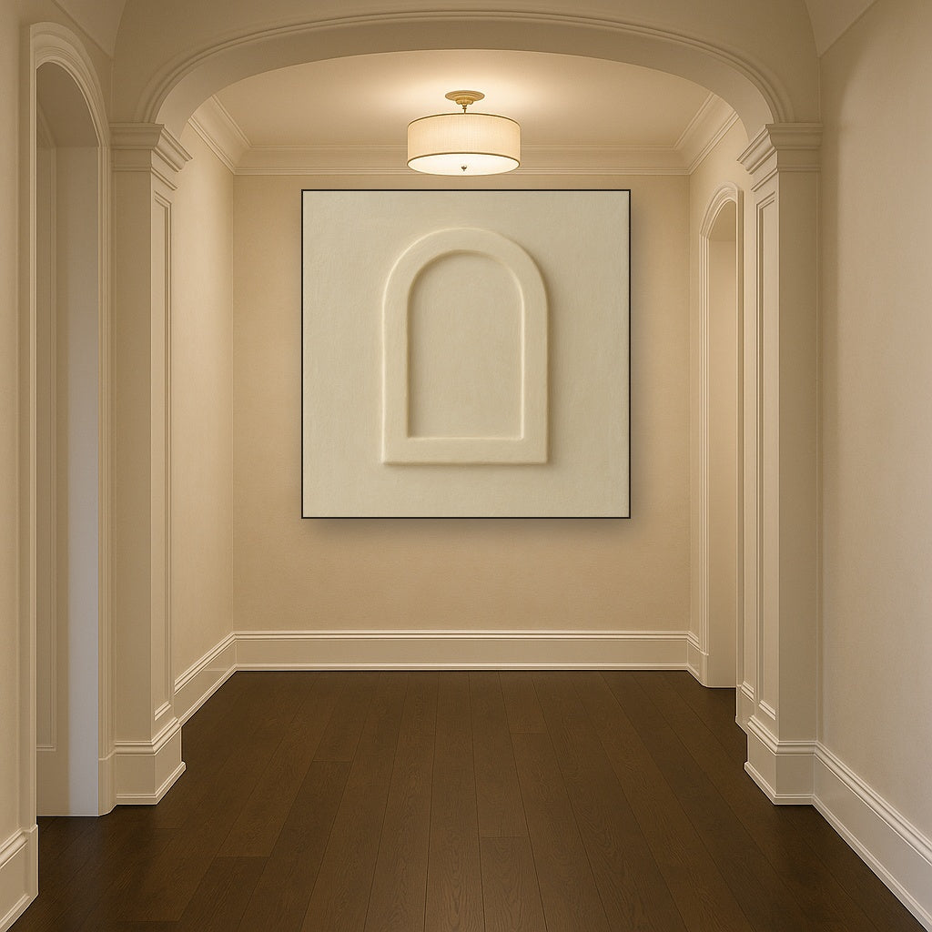 Textured Monolithic Plaster Arch No. 9 - Modern Fine Art Oil Painting - View 5