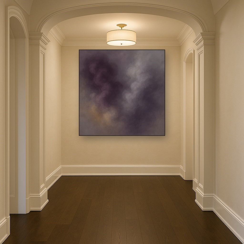 Gilded Plum & Soft Smoke Cloud Harmony No. 3 Oil Painting - View 5