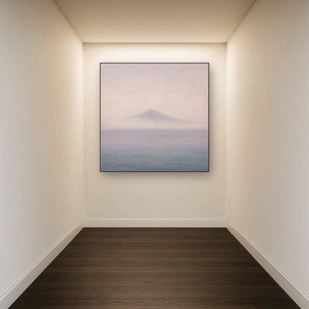 Misty Fjord & Low Clouds No. 7 - Modern Fine Art Oil Painting - View 5