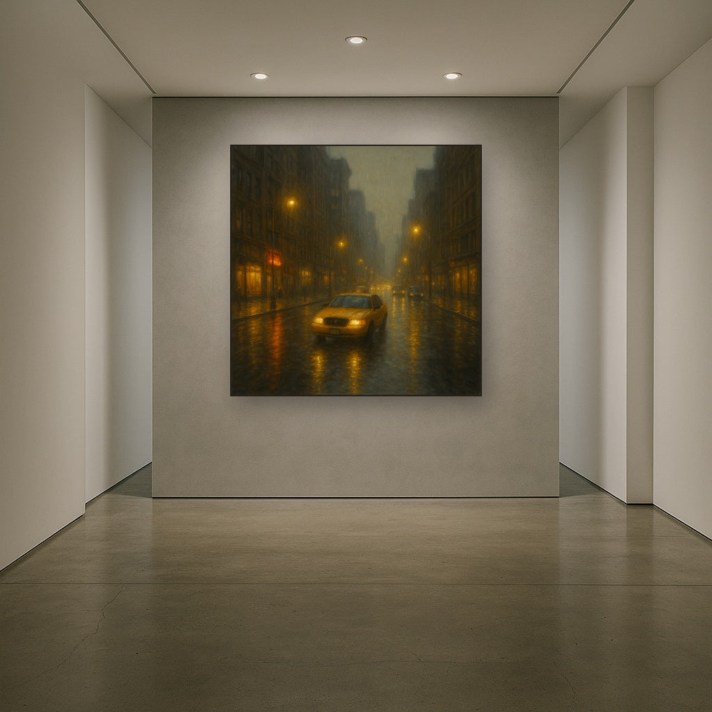 Rain-Drenched Manhattan Avenue Lights No. 9 Oil Painting - View 5