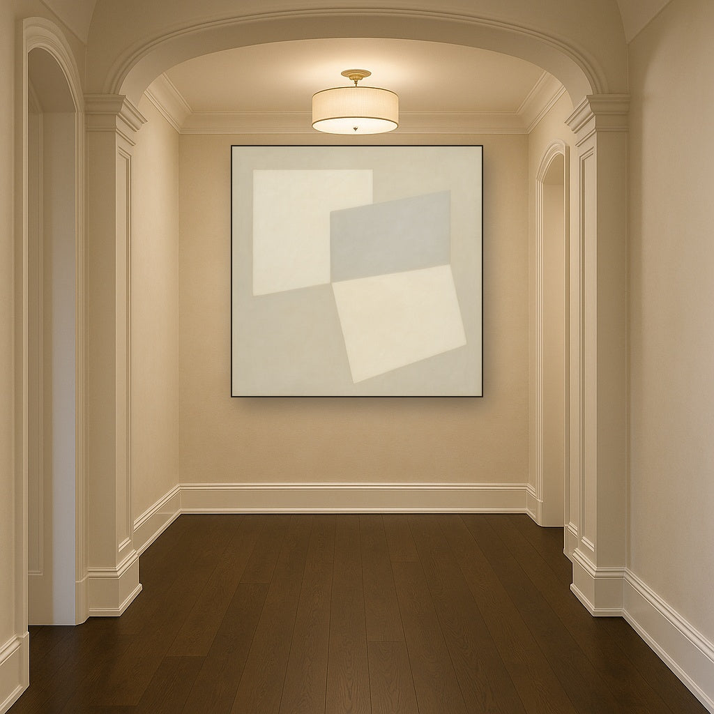 Architectural Stucco Geometry No. 3 - Modern Fine Art Oil Painting - View 5