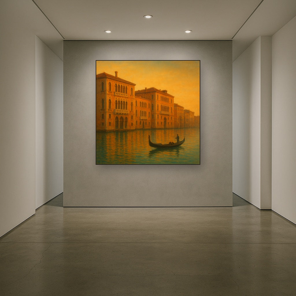 Venetian Canal Palaces at Golden Hour No. 11 Oil Painting - View 5