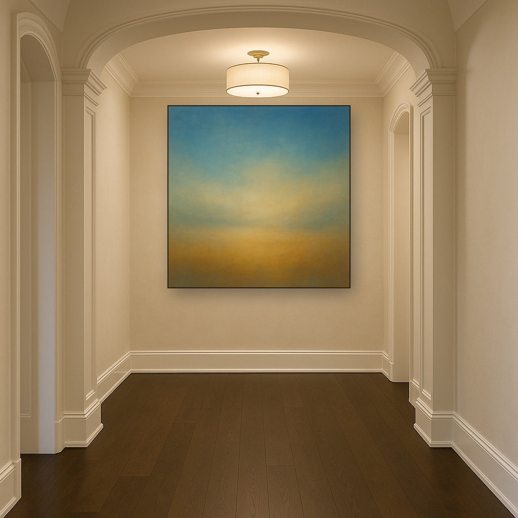 Celestial Azure & Warm Ochre Equilibrium No. 10 Oil Painting - View 5