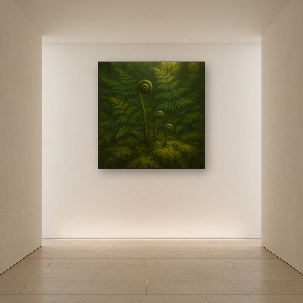 Forest Ferns & Mossy Woodland Herbarium No. 3 Fine Art Oil Painting - View 5